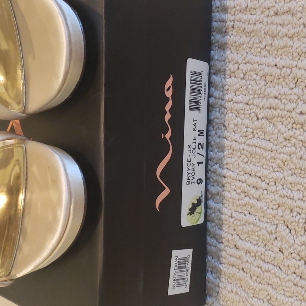 Nina Bryyce Ivory Satin Heel With Floral Rhinesto… - image 2